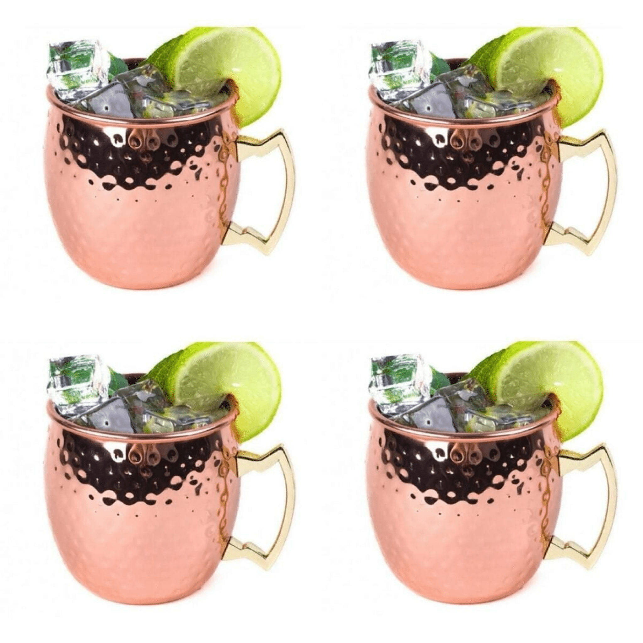 4’lü Bakır Mojito Bardağı Seti – El Yapımı, Şık ve Dayanıklı Tasarım | Luxury Turkish Tea Set - Bardak | DUKKANI ISTANBUL