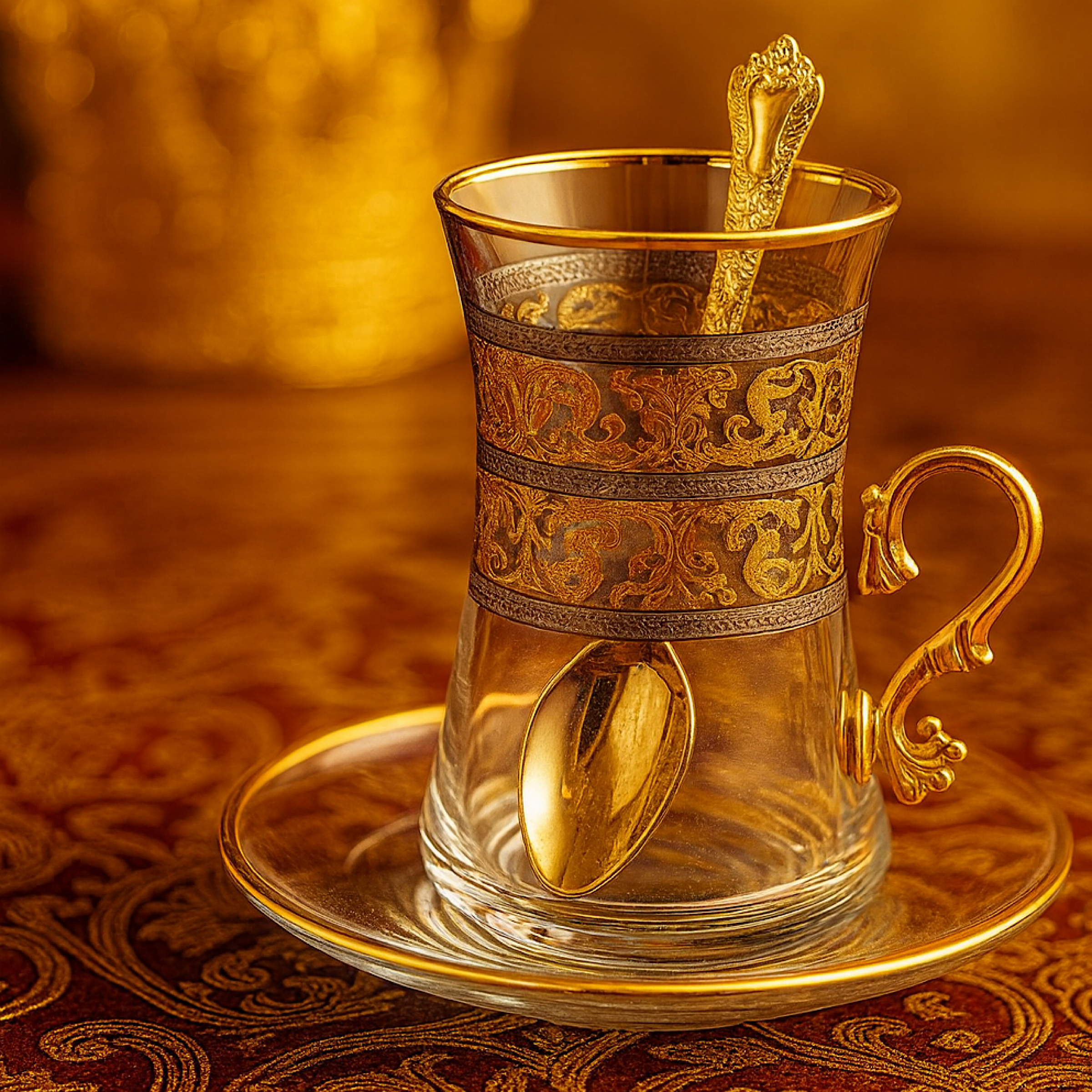 طقم أكواب شاي بمقبض من بانتوغراف ألدا - تصميم خاص لـ 6 أشخاص