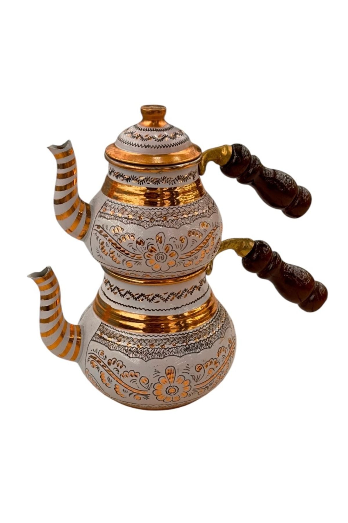 Beyaz Erzincan İşlemeli Çaydanlık – Osmanlı Zarafetiyle El İşçiliği | Luxury Turkish Tea Set - Çaydanlık | DUKKANI ISTANBUL