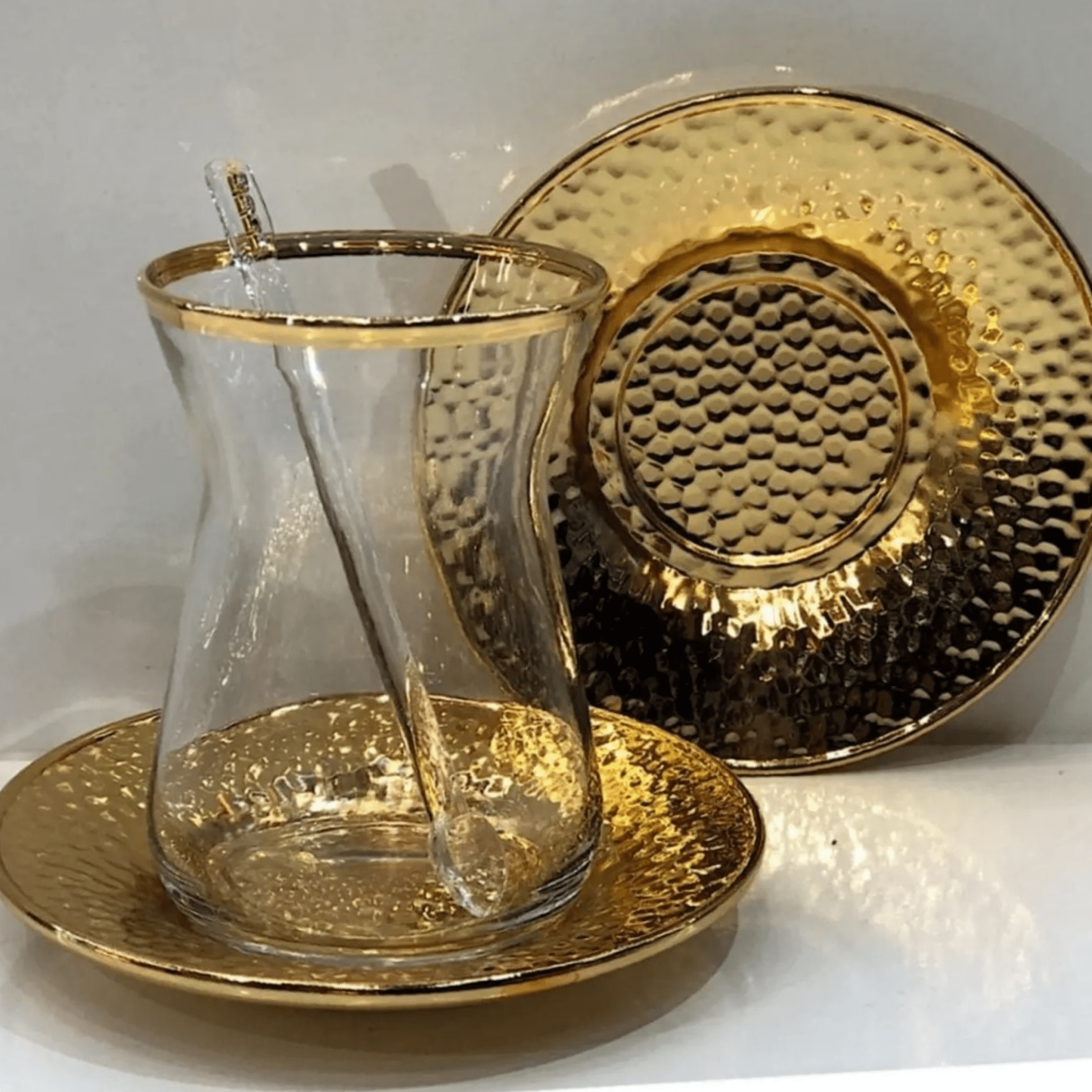 Çay Bardağı Takımı 18 Parça Altın Güzeli | Luxury Turkish Tea Set - Bardak | DUKKANI ISTANBUL