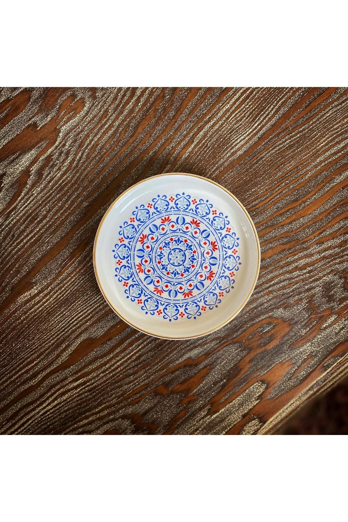 Ela Rumi Desenli 6’lı Altın Yaldızlı Çay Tabağı Seti – Çok Amaçlı Kullanım | Luxury Turkish Tea Set - Tabak | DUKKANI ISTANBUL