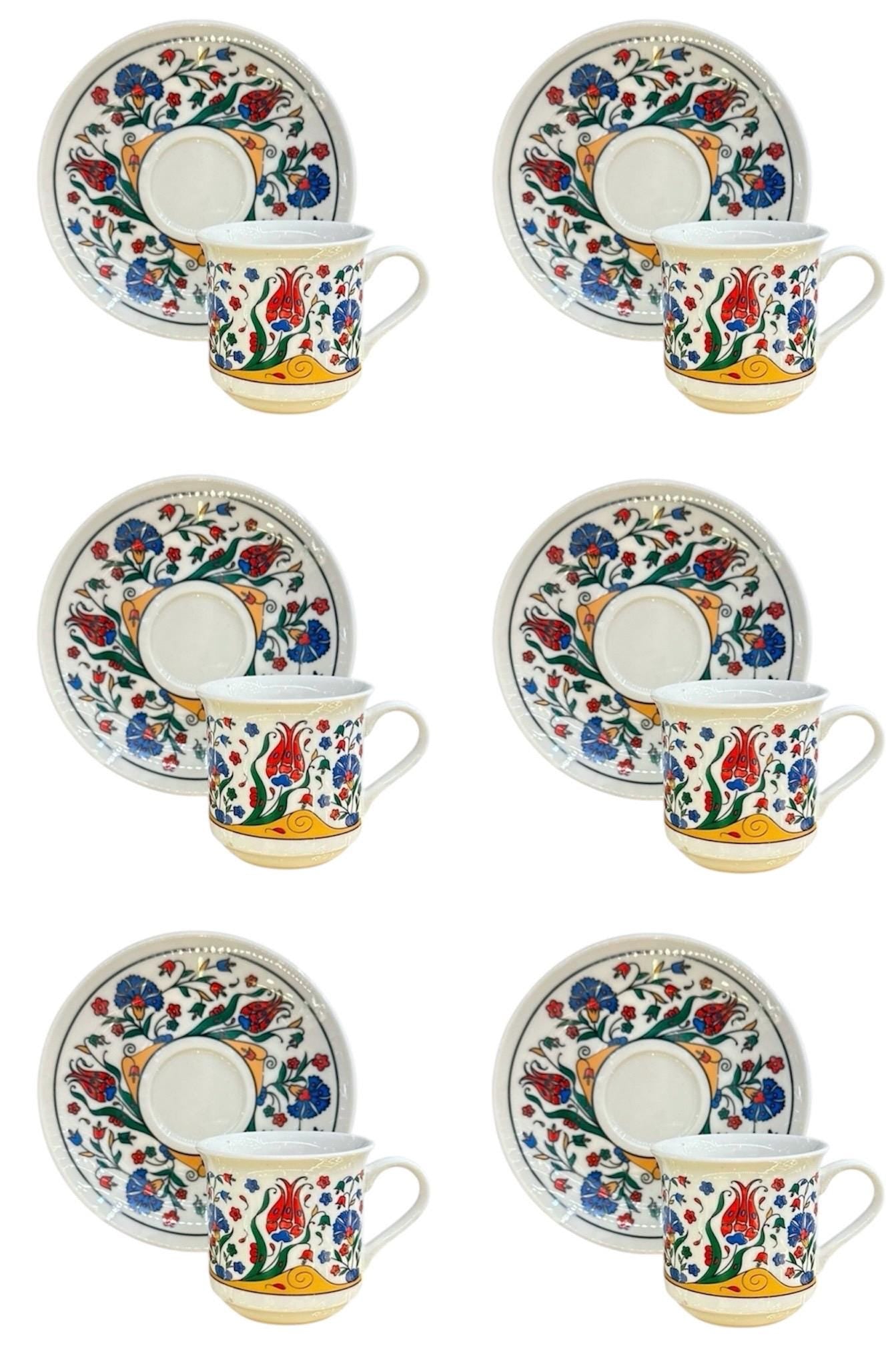 İpek – Lale Desenli Kahve Fincanı | İnceliğin ve Zarafetin Adı | Luxury Turkish Tea Set - | DUKKANI ISTANBUL