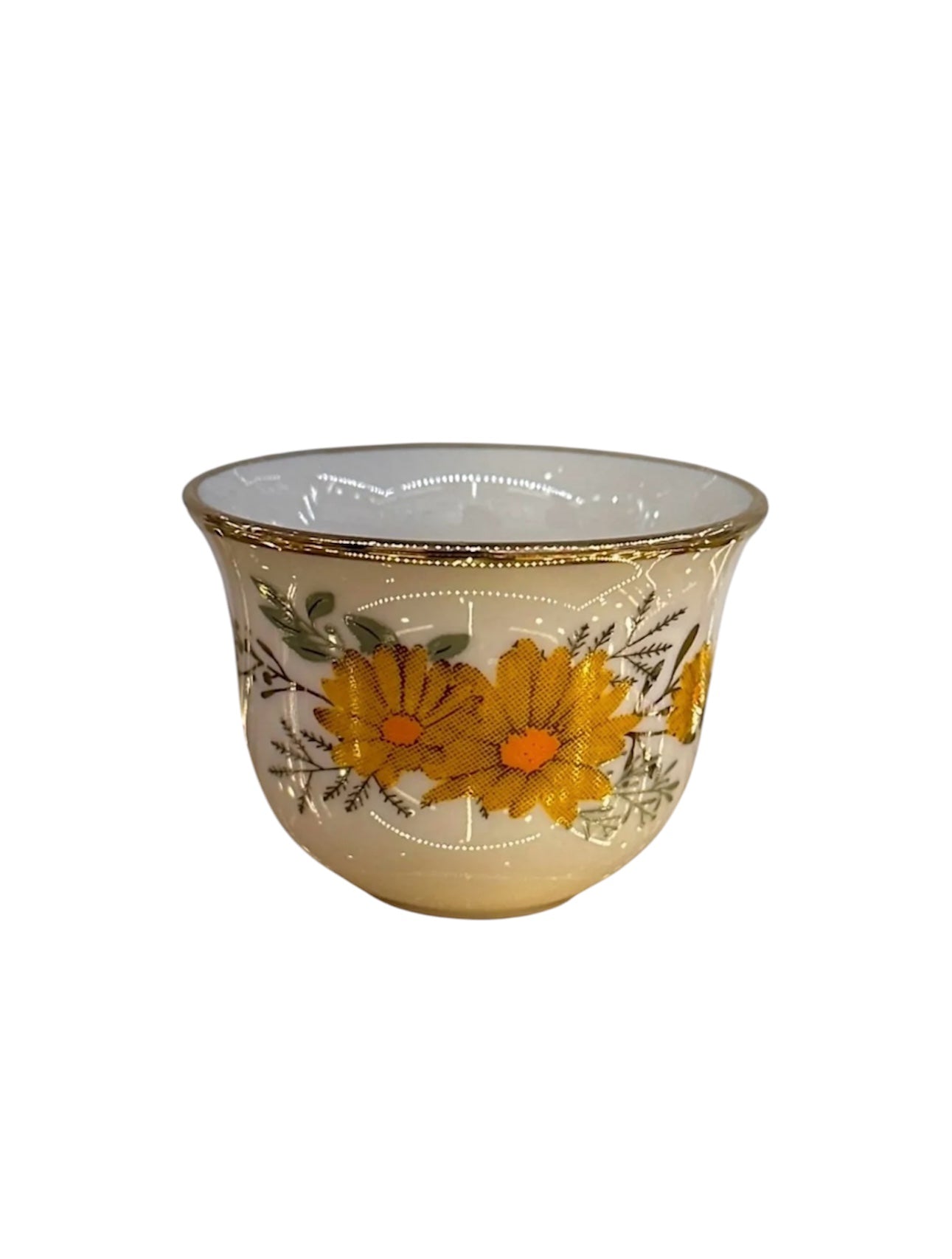 porselen çay bardağı takımı ve kahve fincanı 6 kişilik 18 parça sarı papatyalar | Luxury Turkish Tea Set - Bardak | DUKKANI ISTANBUL
