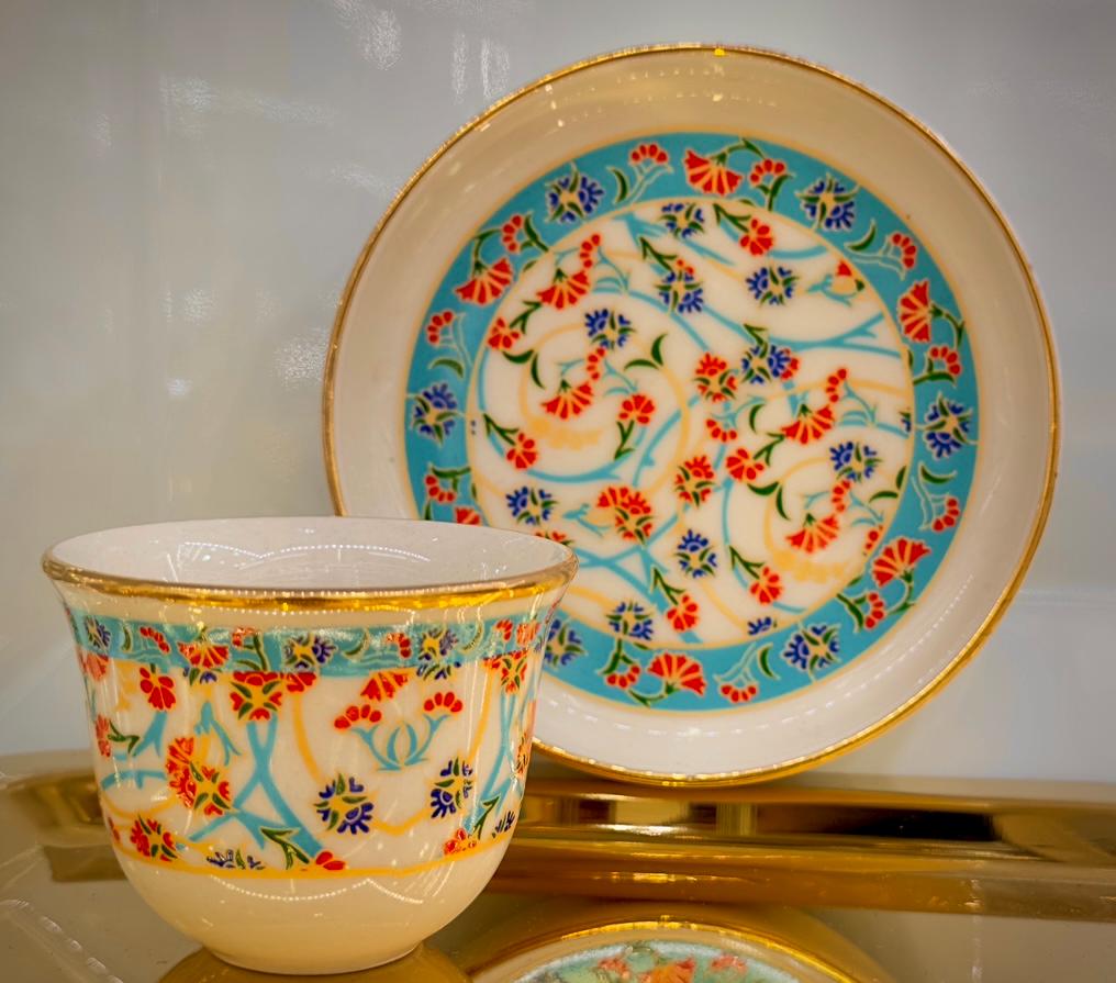 Sarmaşık Serisi – 6 Kişilik 18 Parça Lüks Çay ve Mırra Takımı | Luxury Turkish Tea Set - | DUKKANI ISTANBUL