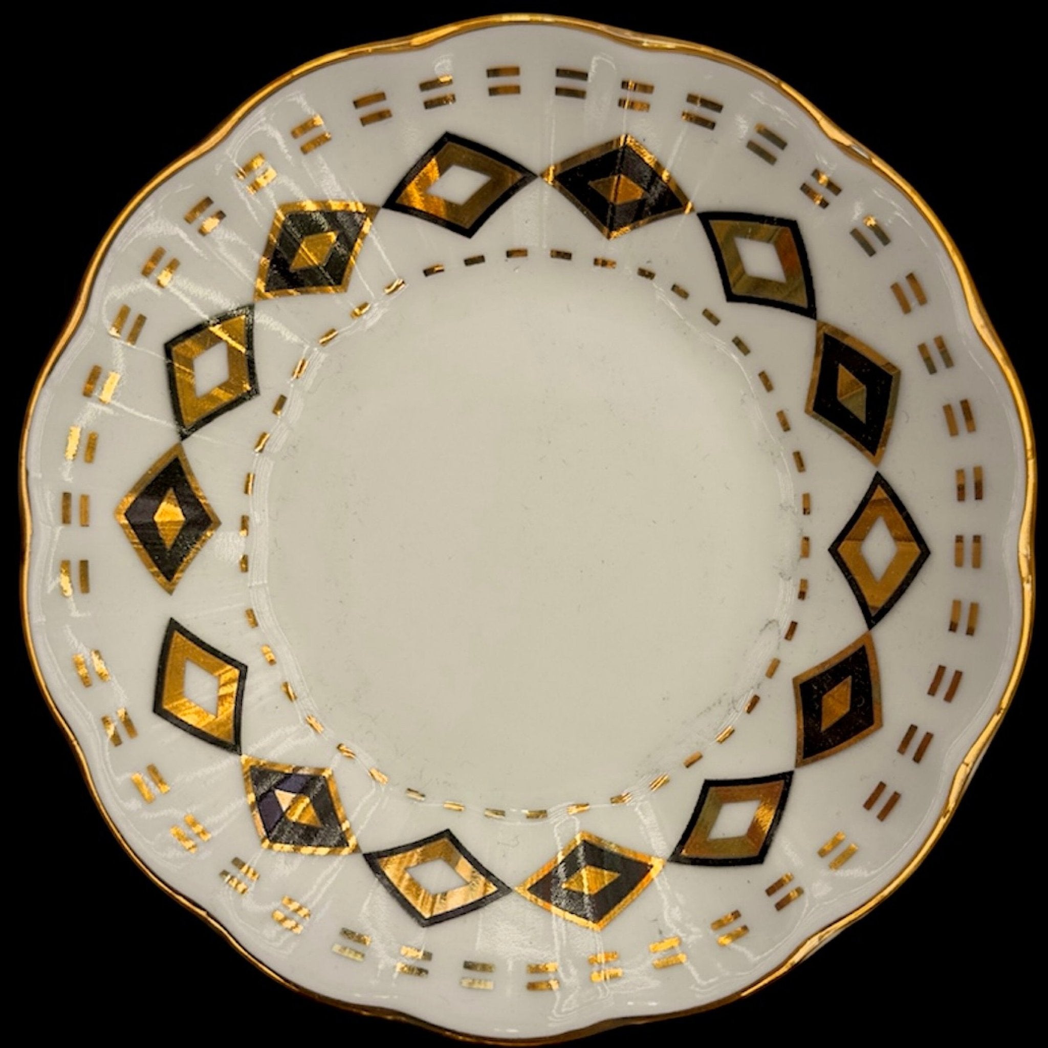 Siyah Baklava Desenli Çay, Mırra ve Demlikli Set | 6 Kişilik Lüks Osmanlı Tarzı El Yapımı Sunum Takımı | Luxury Turkish Tea Set - | DUKKANI ISTANBUL