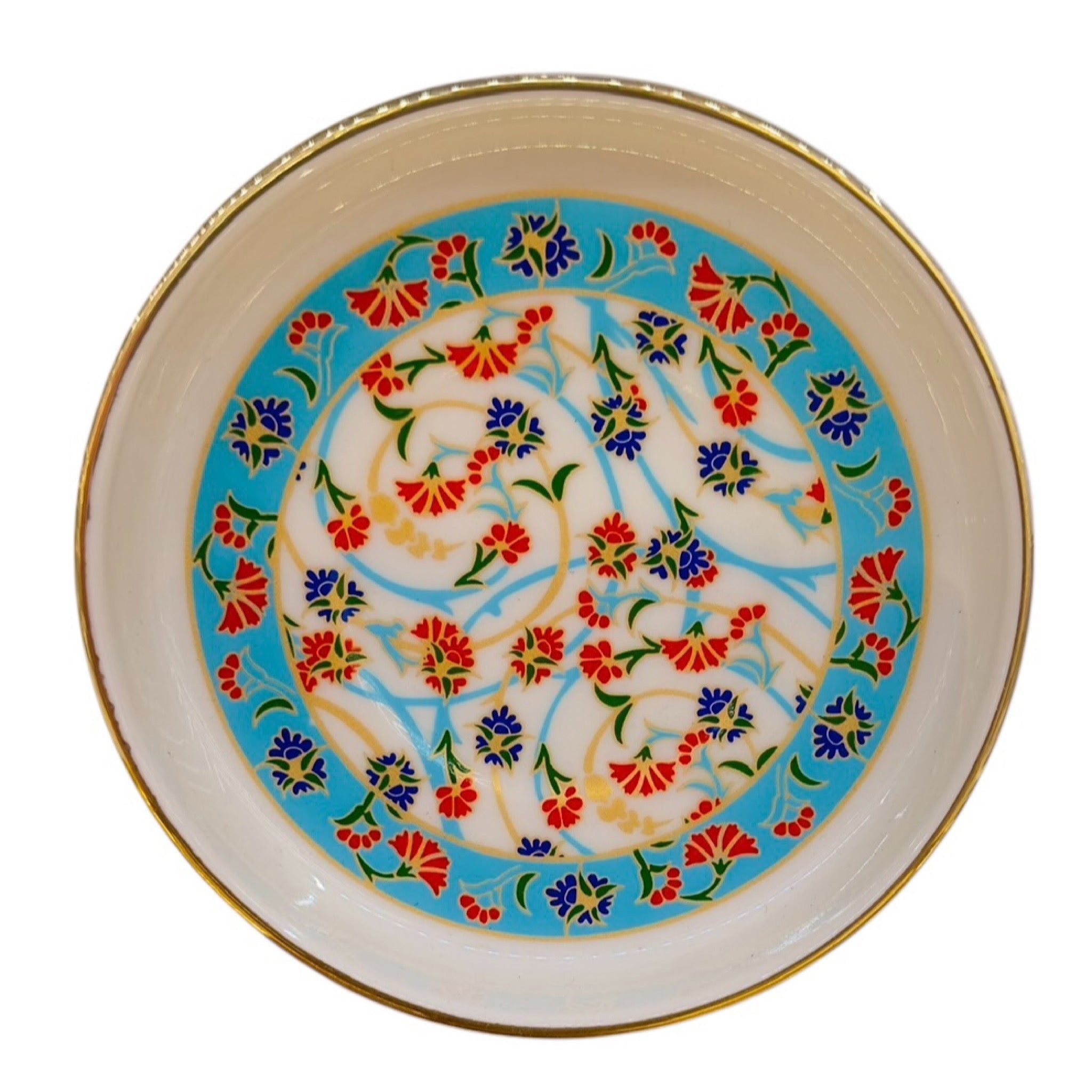 6 Kişilik Ela Sarmaşık Desenli Porselen Çay Seti – Altın Yaldızlı Şık Tasarım | Luxury Turkish Tea Set - Bardak | DUKKANI ISTANBUL