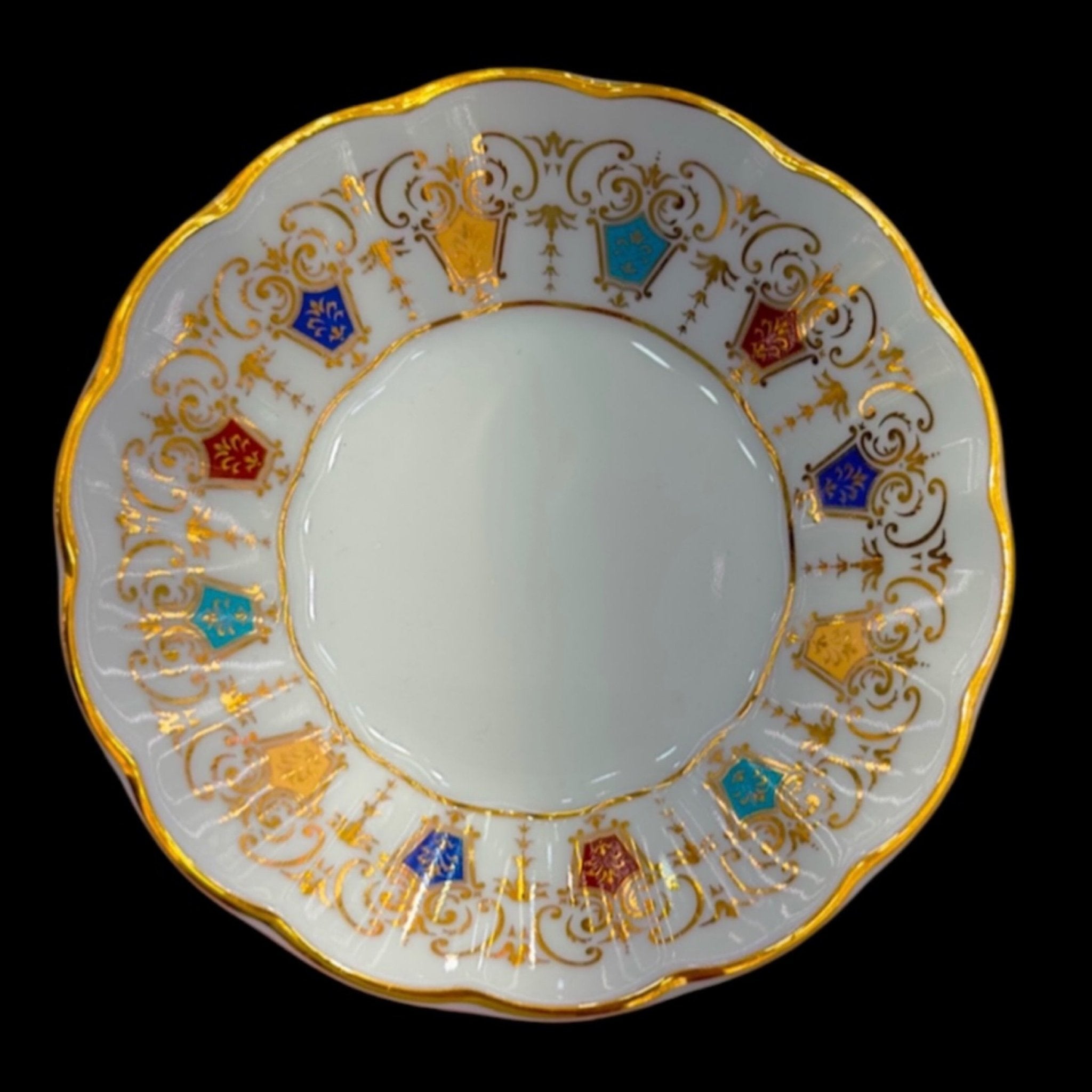6 Kişilik Kubbe Desenli Renkli Lüks Çay Tabağı ve Mırrâ Fincanı Seti | Osmanlı Tarzı Özel Tasarım | Luxury Turkish Tea Set - | DUKKANI ISTANBUL