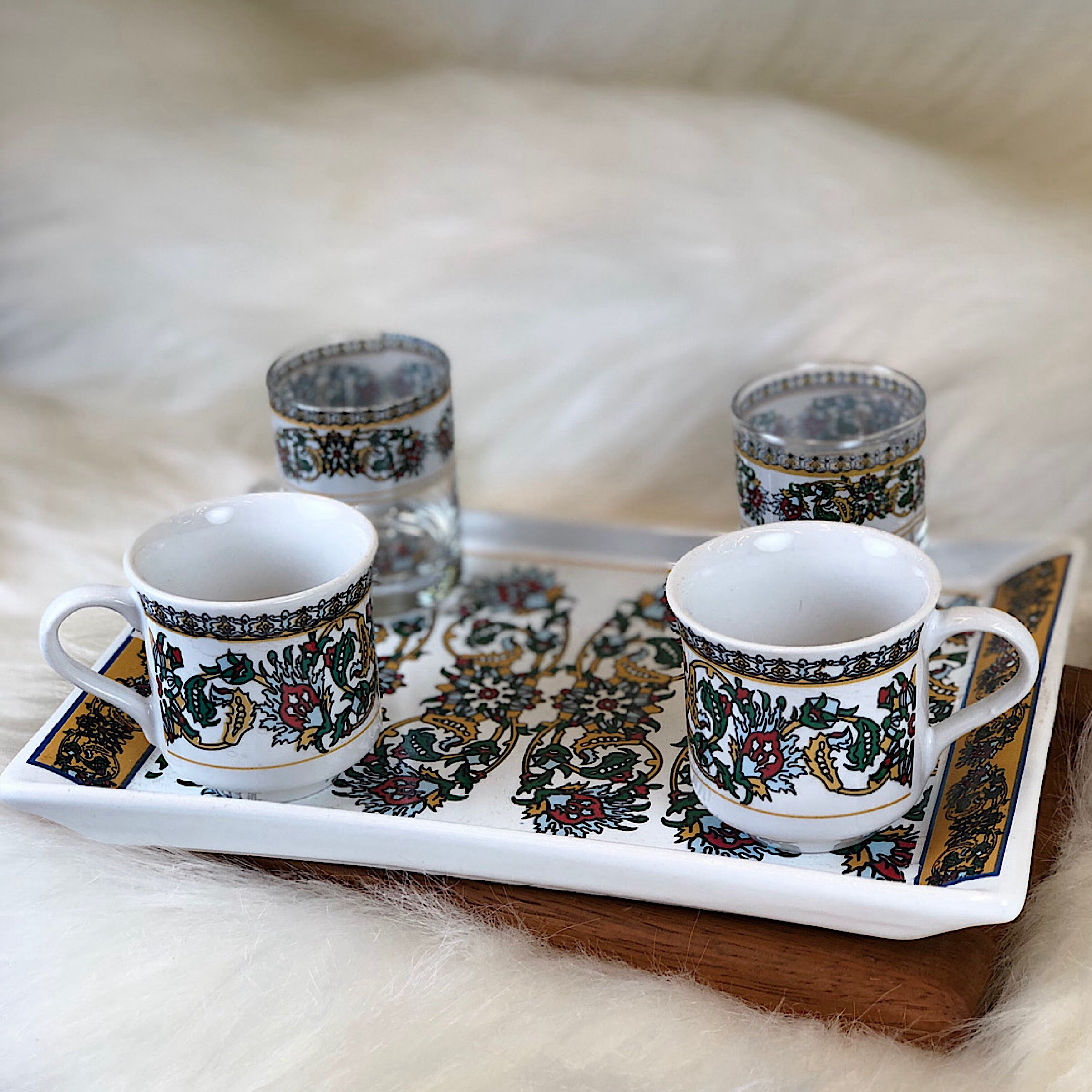 2'li Kahve Sunum Seti – 2 Kişilik Tepsili Şık Kahve Takımı