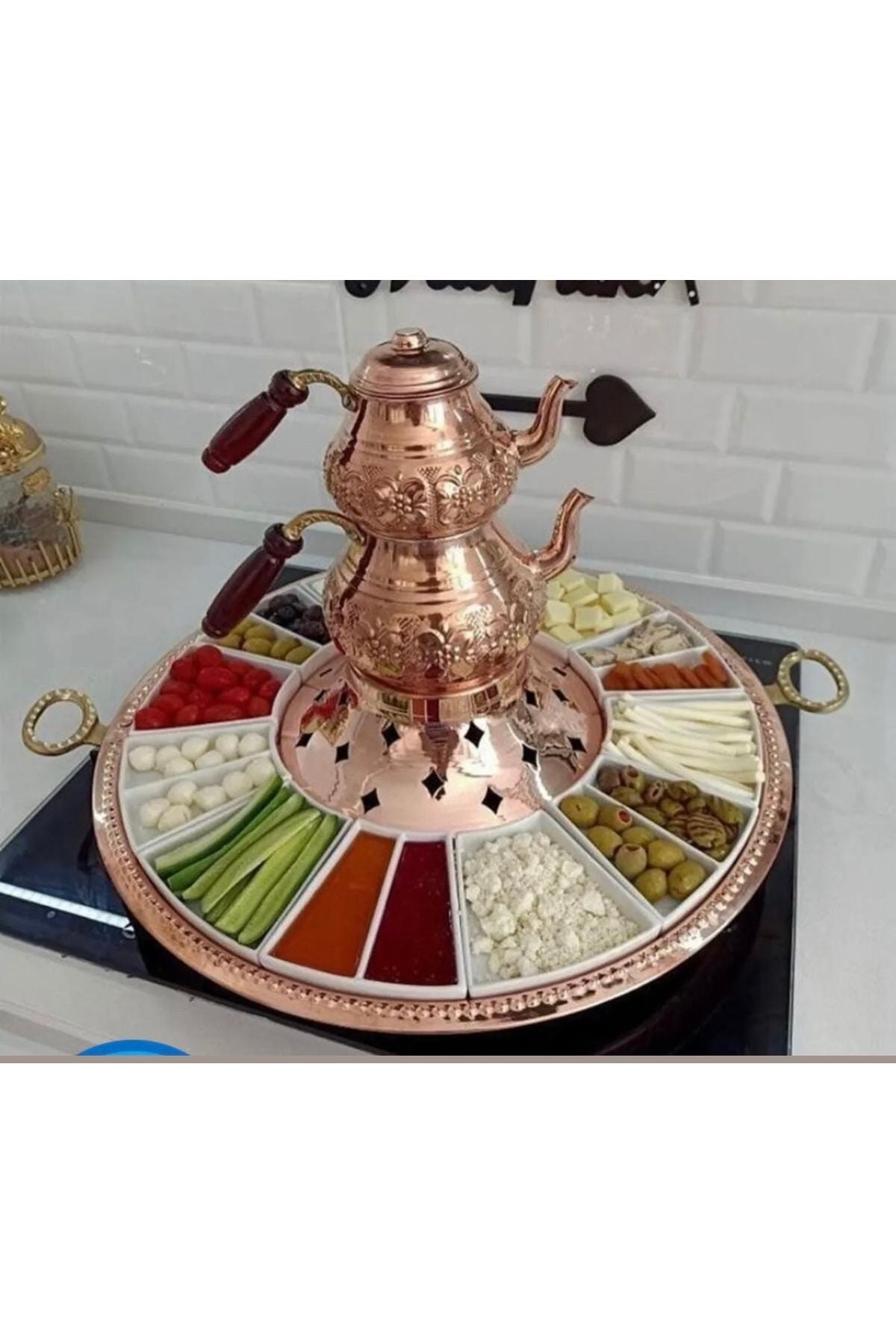 Bakır Kahvaltılık & Çerezlik Takımı - Geniş Ailemizin Vazgeçilmezi | Luxury Turkish Tea Set - Kahvaltılık | DUKKANI ISTANBUL