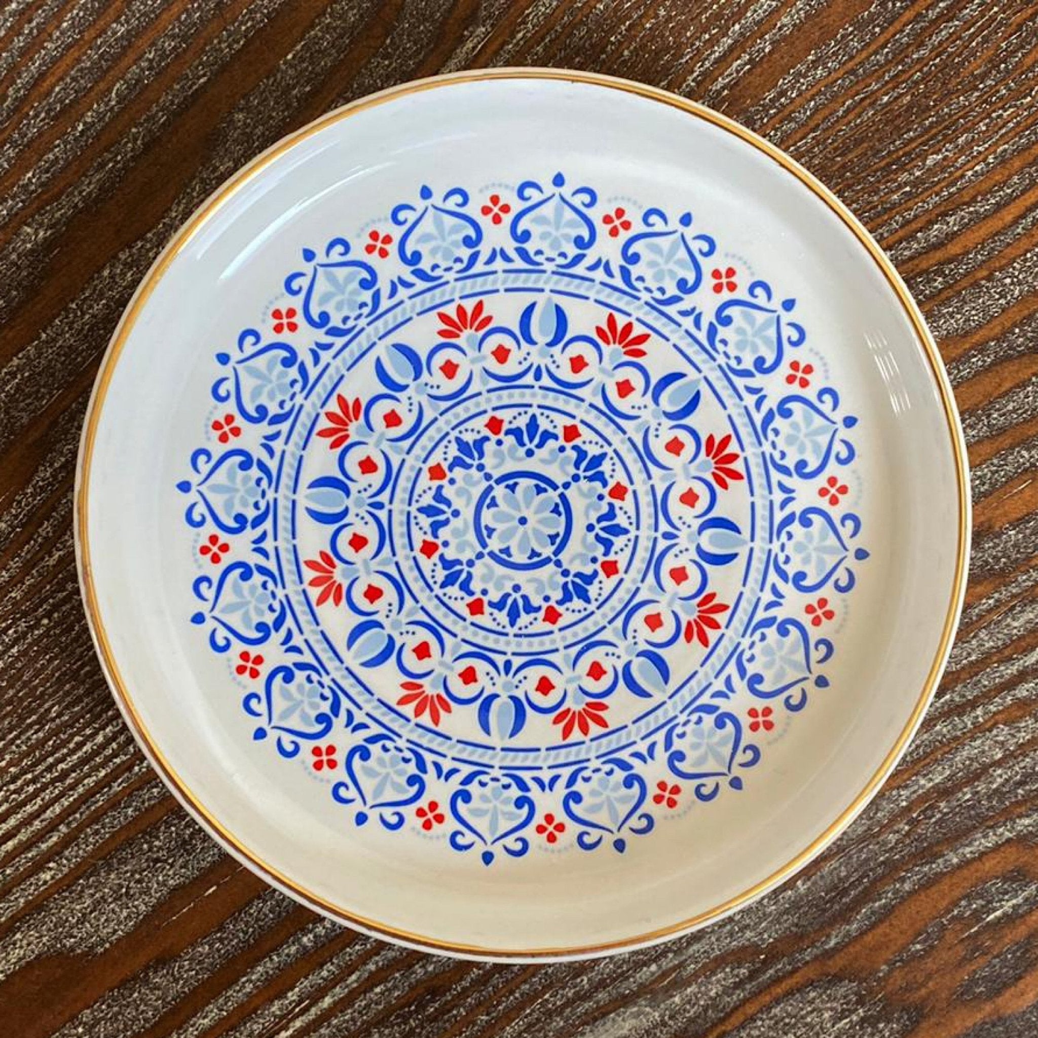 Ela Rumi Desenli 6’lı Altın Yaldızlı Çay Tabağı Seti – Çok Amaçlı Kullanım | Luxury Turkish Tea Set - Tabak | DUKKANI ISTANBUL