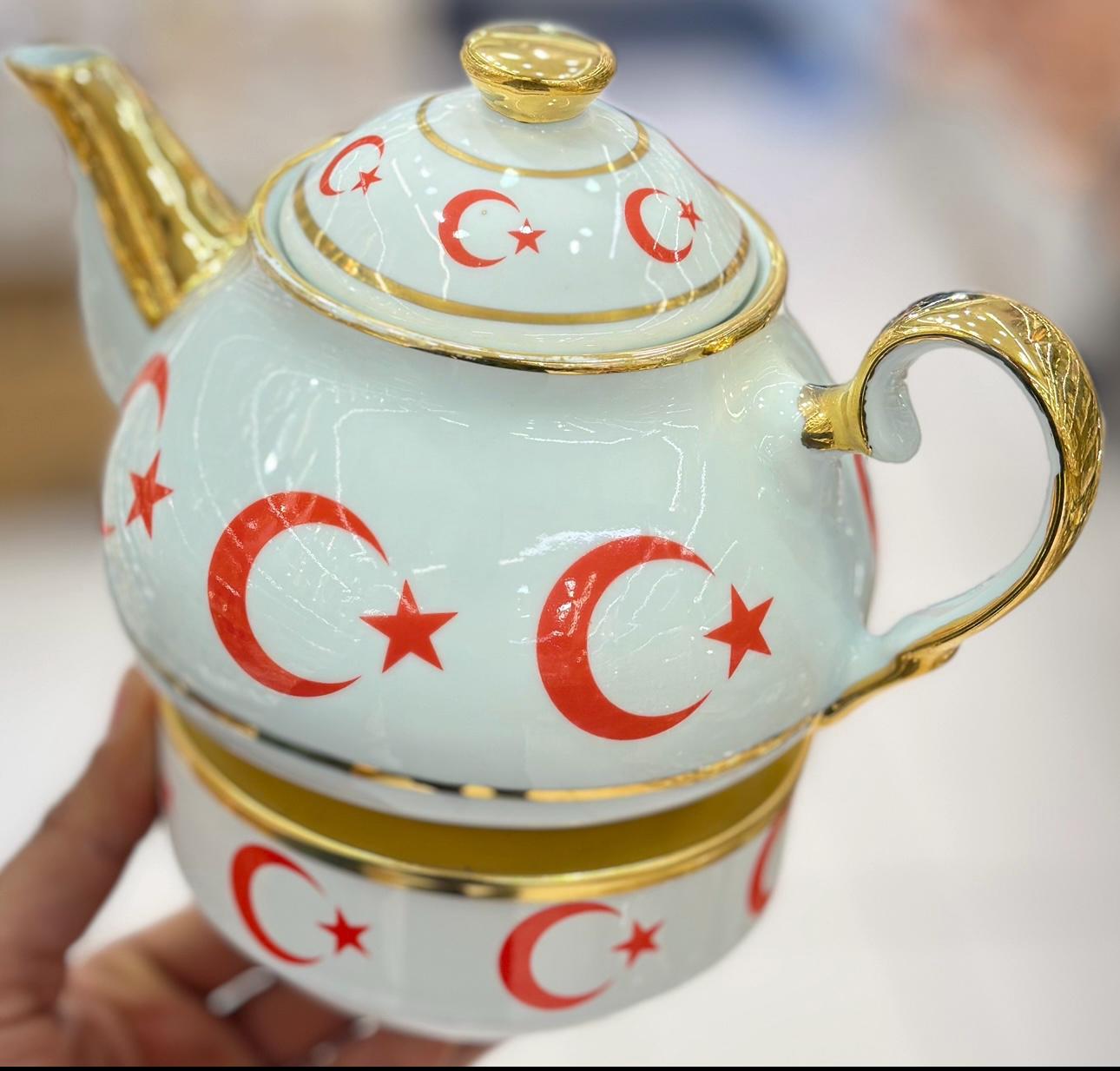 Isıtıcılı Çaydanlık HilaL – Gelenekten İlham Alan Gururlu Tasarım | Luxury Turkish Tea Set - | DUKKANI ISTANBUL