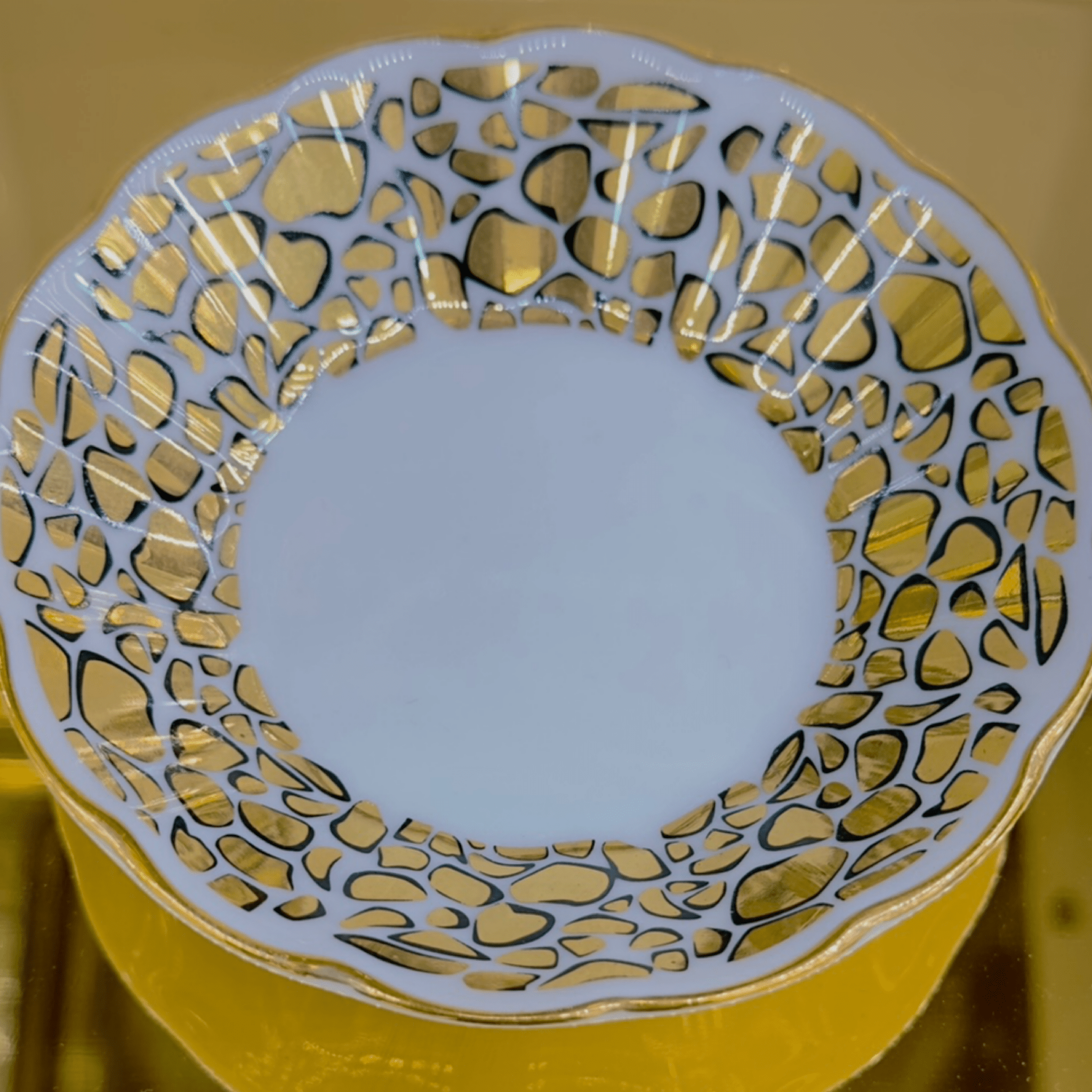 Kaplan Desenli Altın Yaldızlı El İşlemeli Tam Takım Çay ve Mırra Seti – 6 Kişilik | Luxury Turkish Tea Set - Kahvaltı Takımı | DUKKANI ISTANBUL