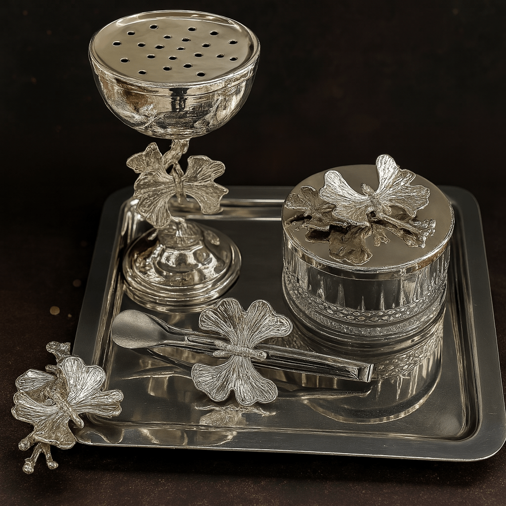 Kelebekli Buhurdanlık Takımı – Huzurun En Şık Hali | Luxury Turkish Tea Set - | DUKKANI ISTANBUL