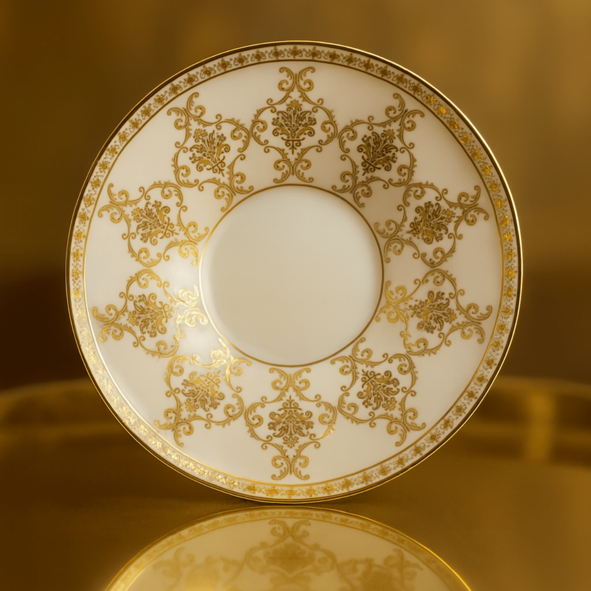 Porselen Çay Tabağı 6 kişilik Nakış - Aşk Günü | Luxury Turkish Tea Set - Tabak | DUKKANI ISTANBUL