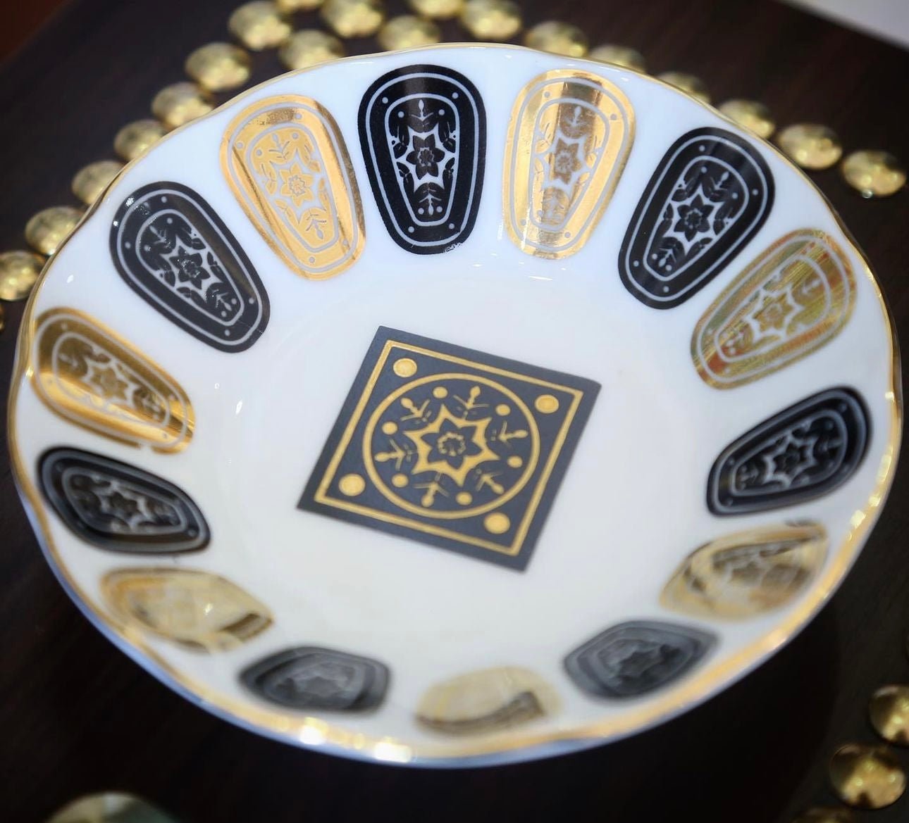 Porselen Çay Tabağı Seti 6 kişilik Acem klasik Asil Renkler | Luxury Turkish Tea Set - Tabak | DUKKANI ISTANBUL