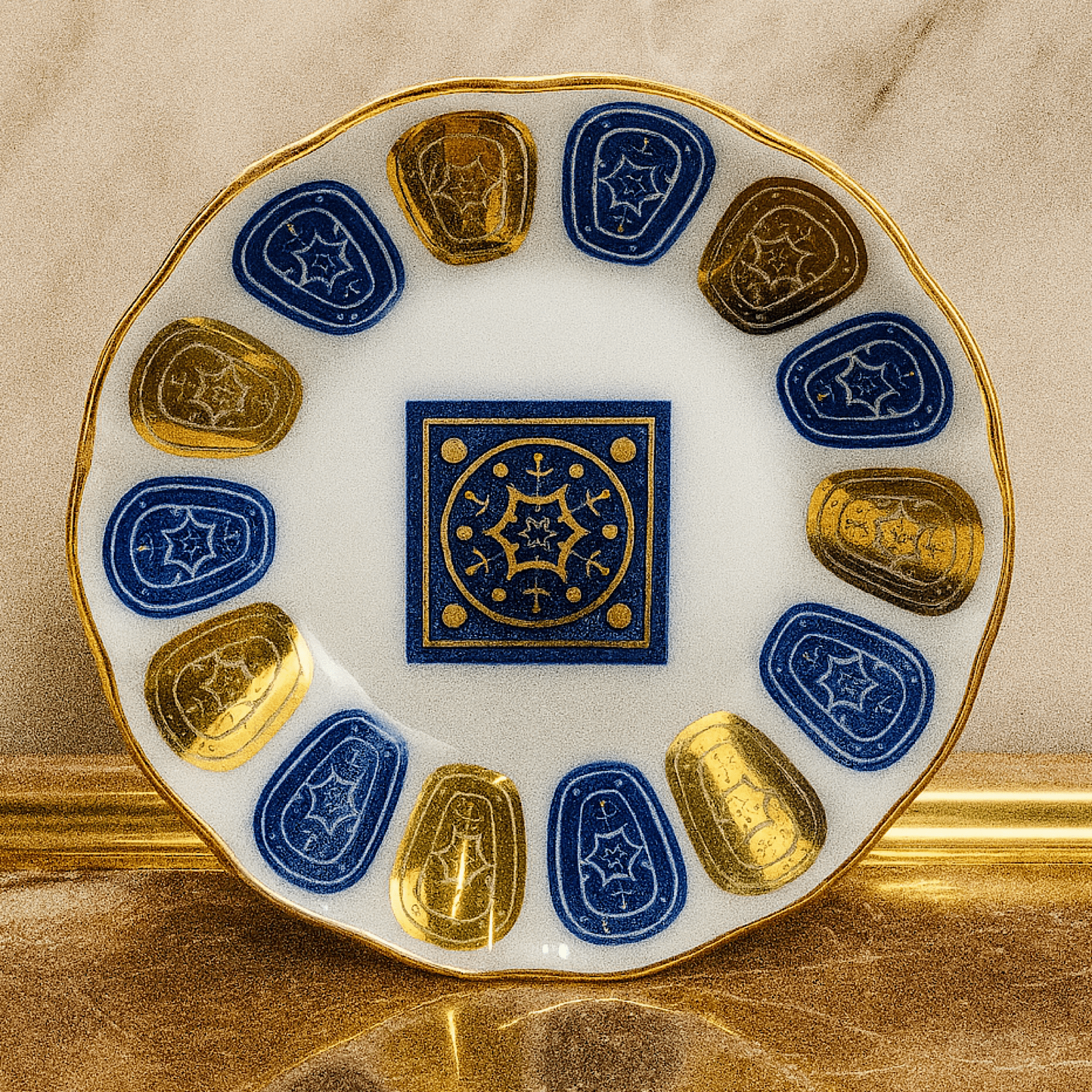 Porselen Çay tabağı Seti 6 kişilik Acem yeni MİX | Luxury Turkish Tea Set - Tabak | DUKKANI ISTANBUL