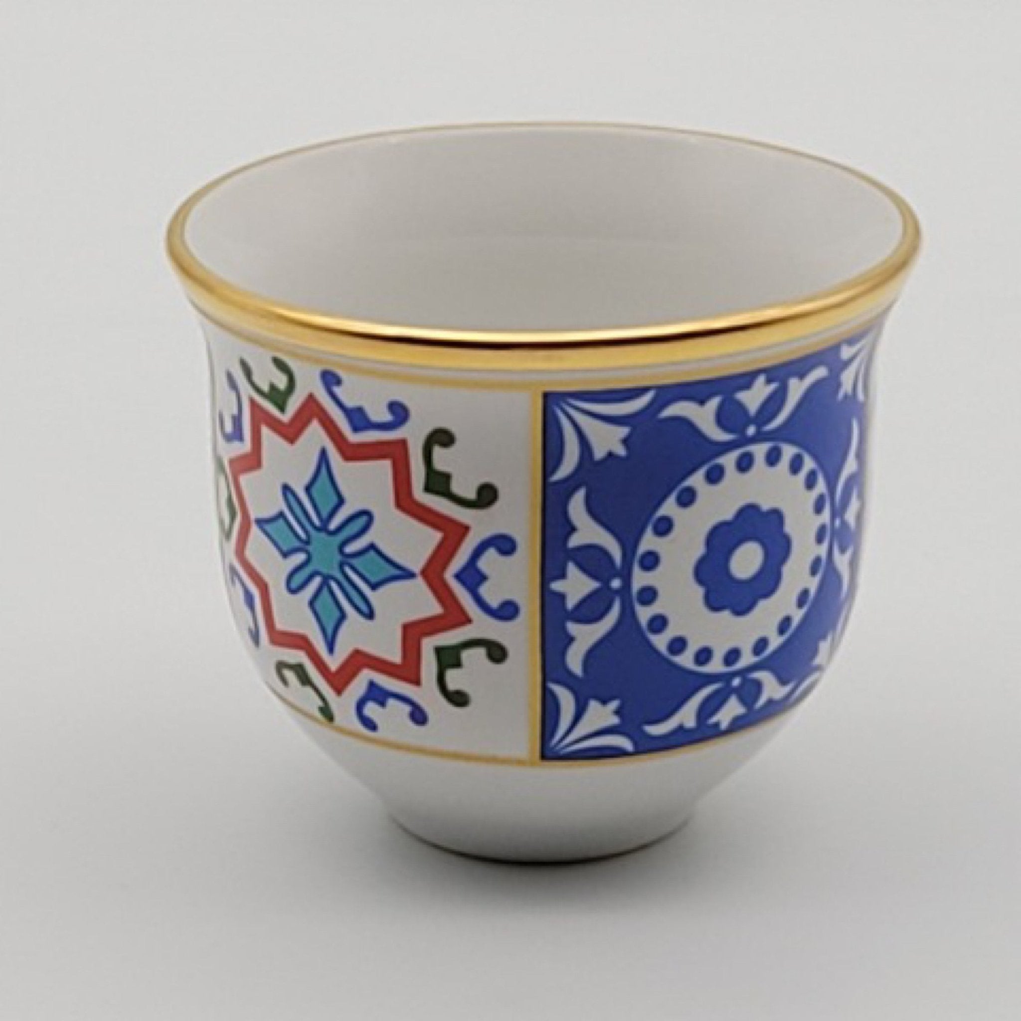 Porselen Gawa Kahve Fincan Takımı 6 kişilik Ela Etnik MOTİF mIRA | Luxury Turkish Tea Set - Kahve Fincanı | DUKKANI ISTANBUL