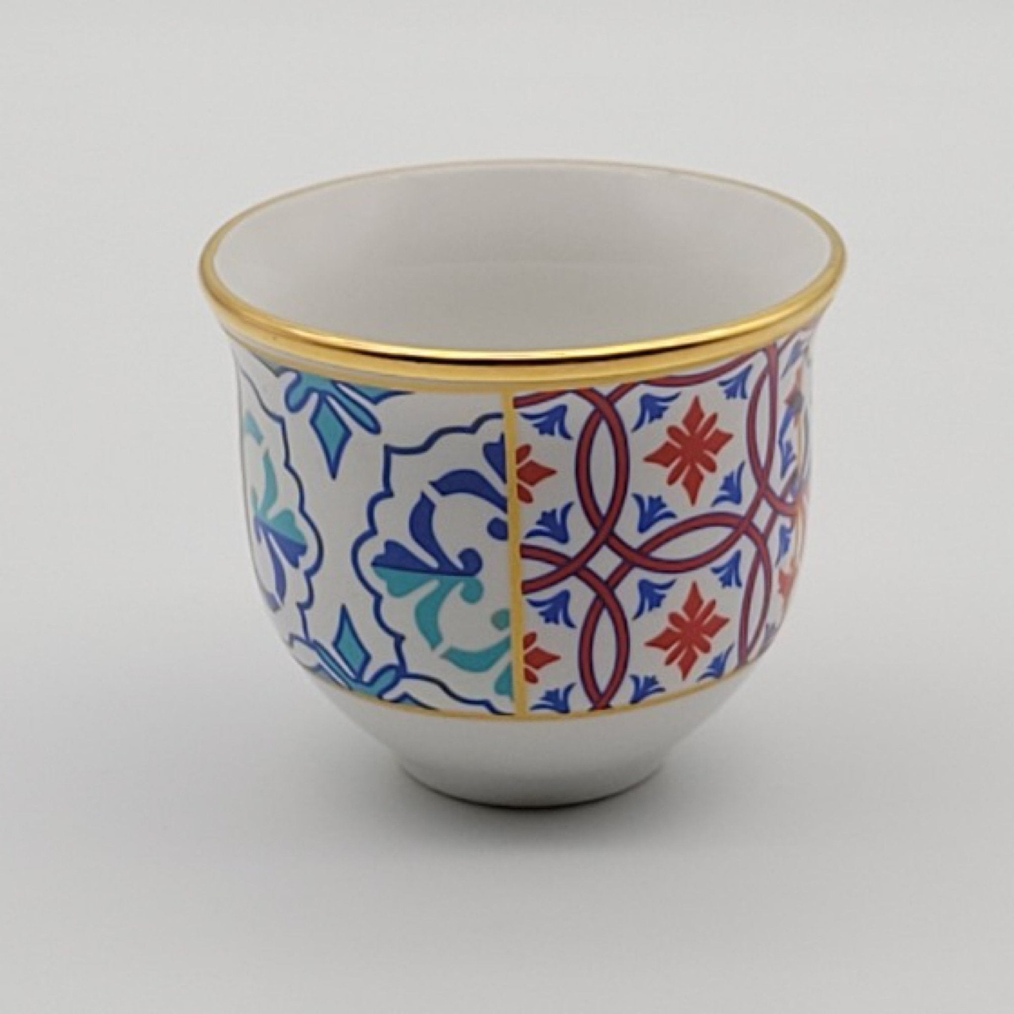 Porselen Gawa Kahve Fincan Takımı 6 kişilik Ela Etnik MOTİF mIRA | Luxury Turkish Tea Set - Kahve Fincanı | DUKKANI ISTANBUL