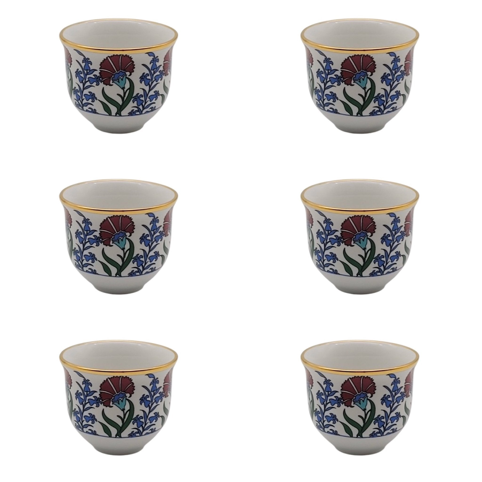 Porselen Gawa Kahve ve Mırra fincanı 6 Kişilik Karanfil Mıra | Luxury Turkish Tea Set - Kahve Fincanı | DUKKANI ISTANBUL