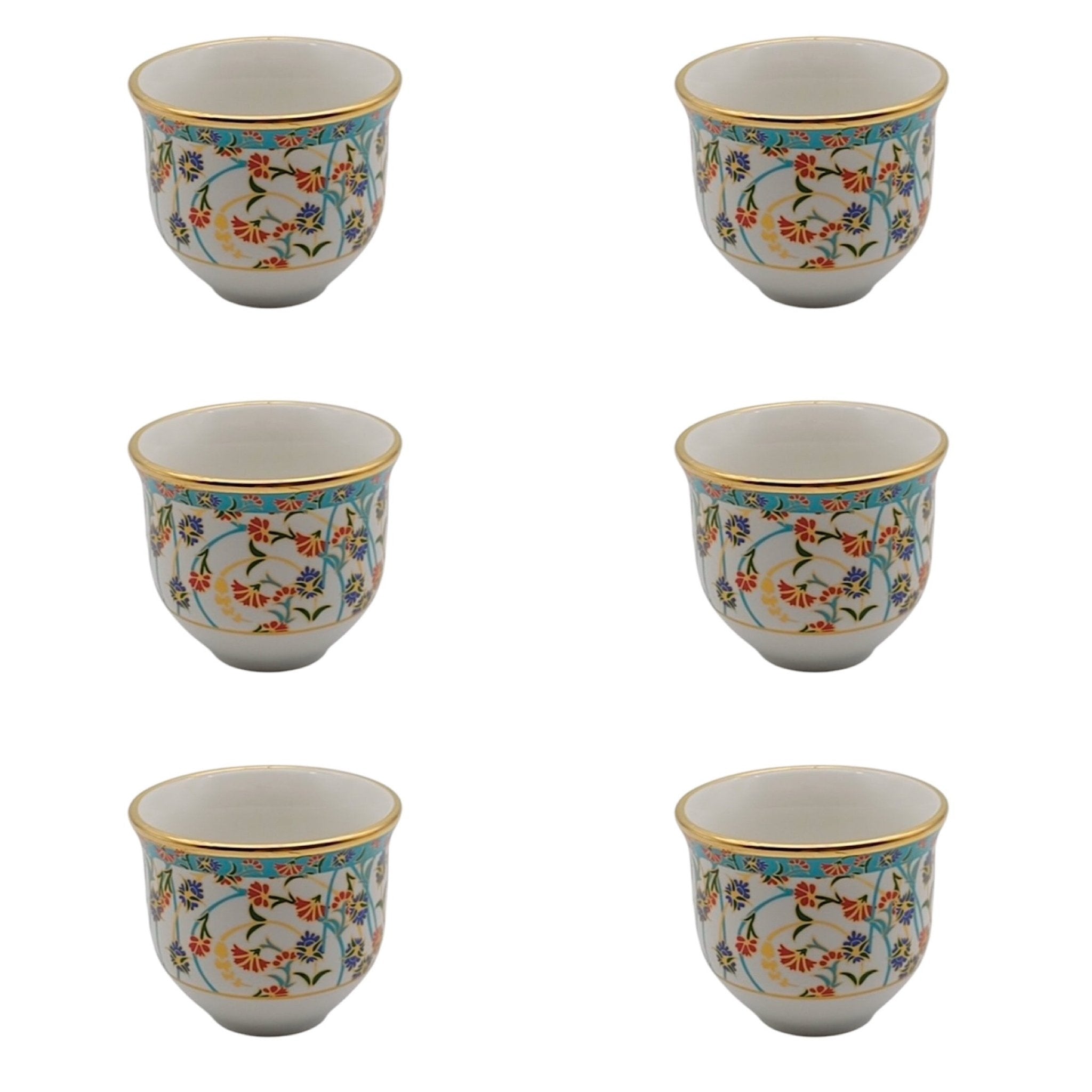 Sarmaşık Desenli Altın Yaldızlı Porselen Gawa/Mırra Fincanı – İnceliğin ve Geleneksel Zarafetin Buluşması | Luxury Turkish Tea Set - Kahve Fincanı | DUKKANI ISTANBUL