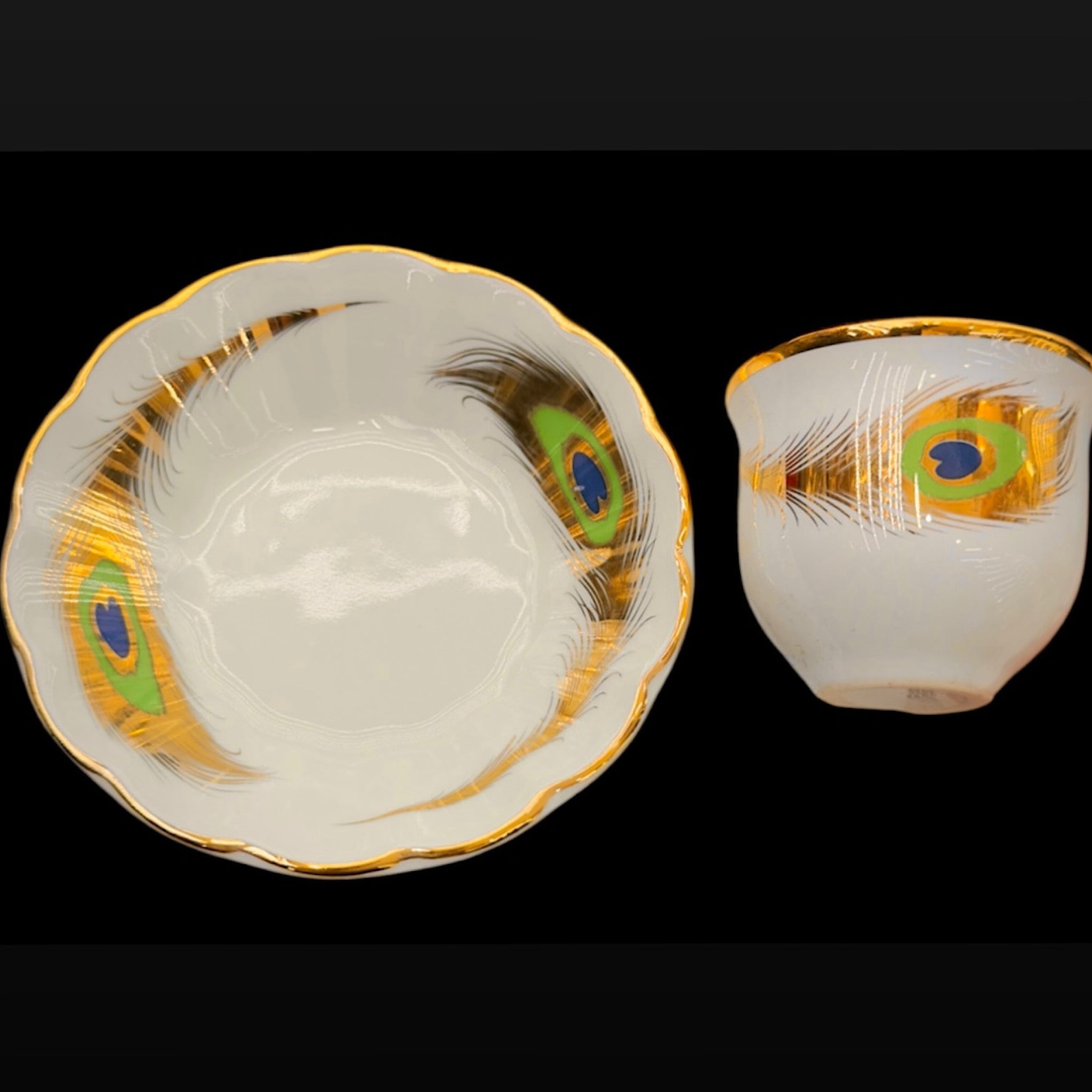 Tavuskuşu Çay Tabağı Ve Fincan Takımı | Luxury Turkish Tea Set - | DUKKANI ISTANBUL