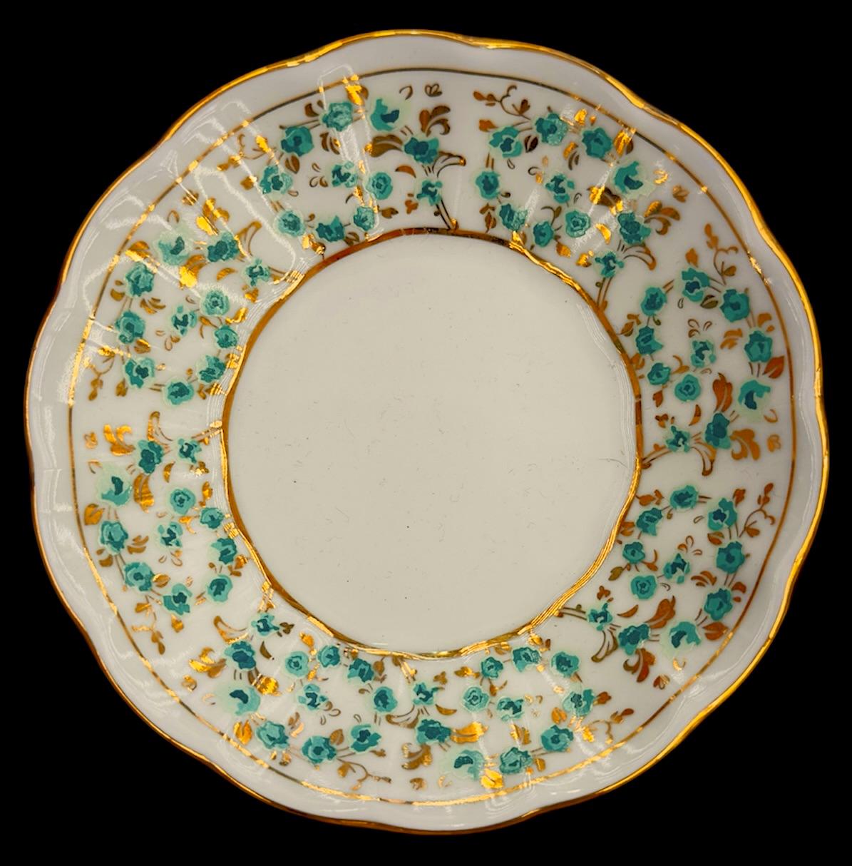 Turkish Turquoise Gold Çay & Kahve Seti – 6 Kişilik Lüks Osmanlı Tarzı | Luxury Turkish Tea Set - | DUKKANI ISTANBUL